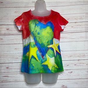 Leoma Lovegrove Heart & Stars Short Sleeve Top S